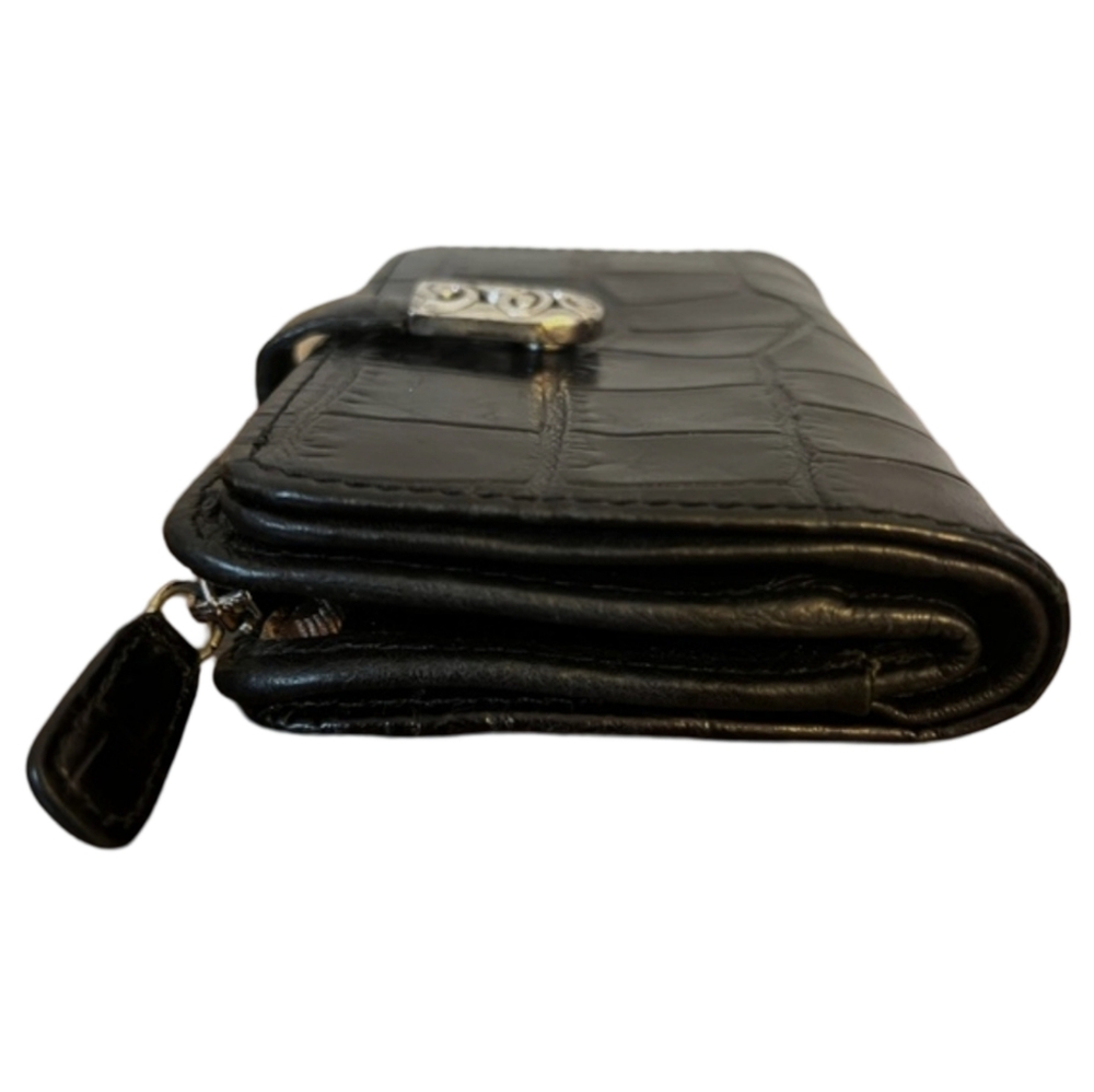 Brighton Black Croc-Embossed Women's Wallet - Picture 4 of 11